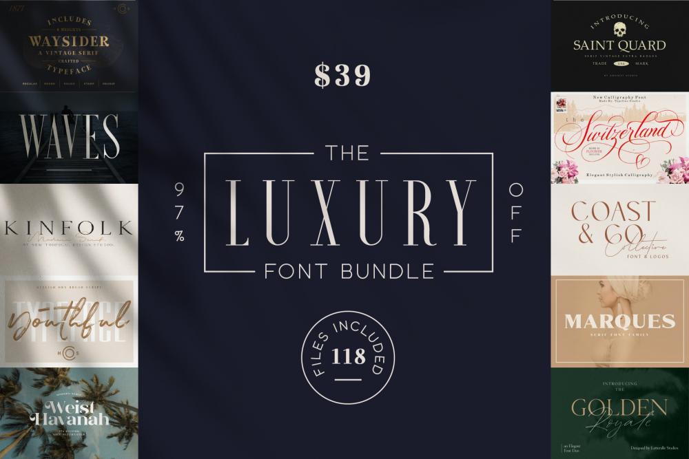 The Luxury Font Bundle - 97% Off