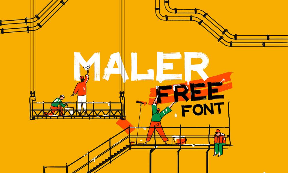 Maler - Free Hand Painted Font