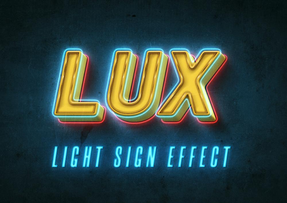 Free Neon Light Sign Text Effect
