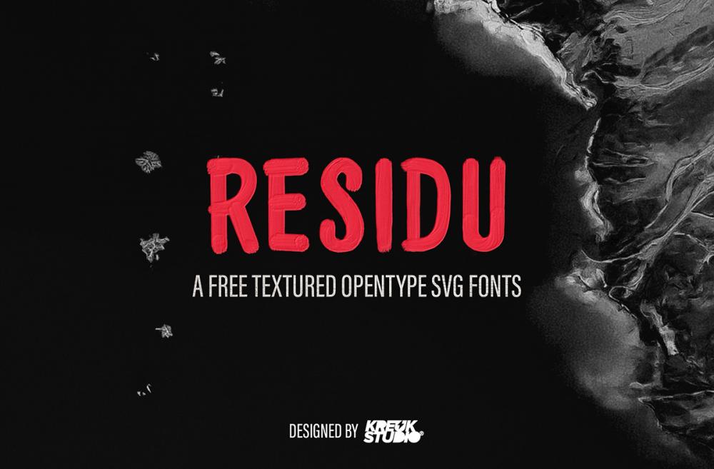 Residu - Free Hand Painted SVG Font
