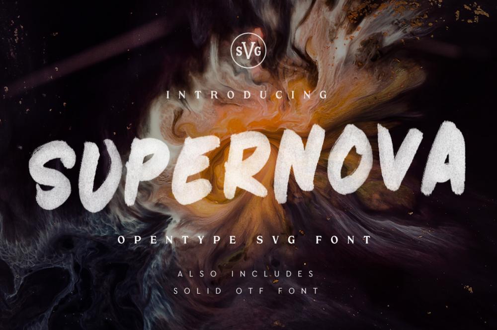 Supernova - Free Hand Painted SVG Font