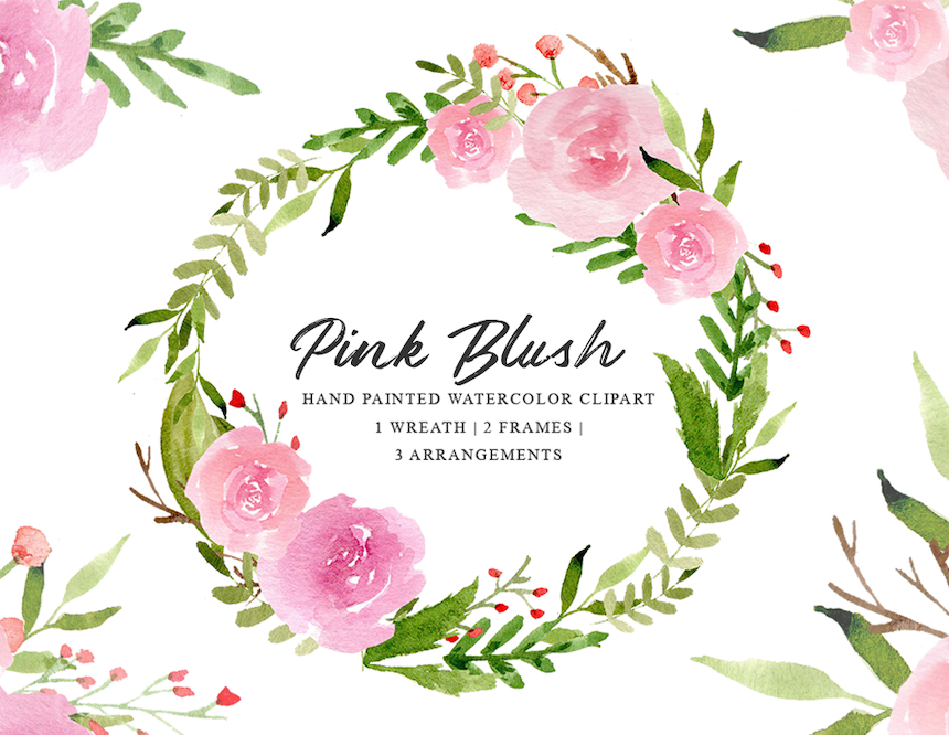 Pink Blush Free Floral Graphics Pack