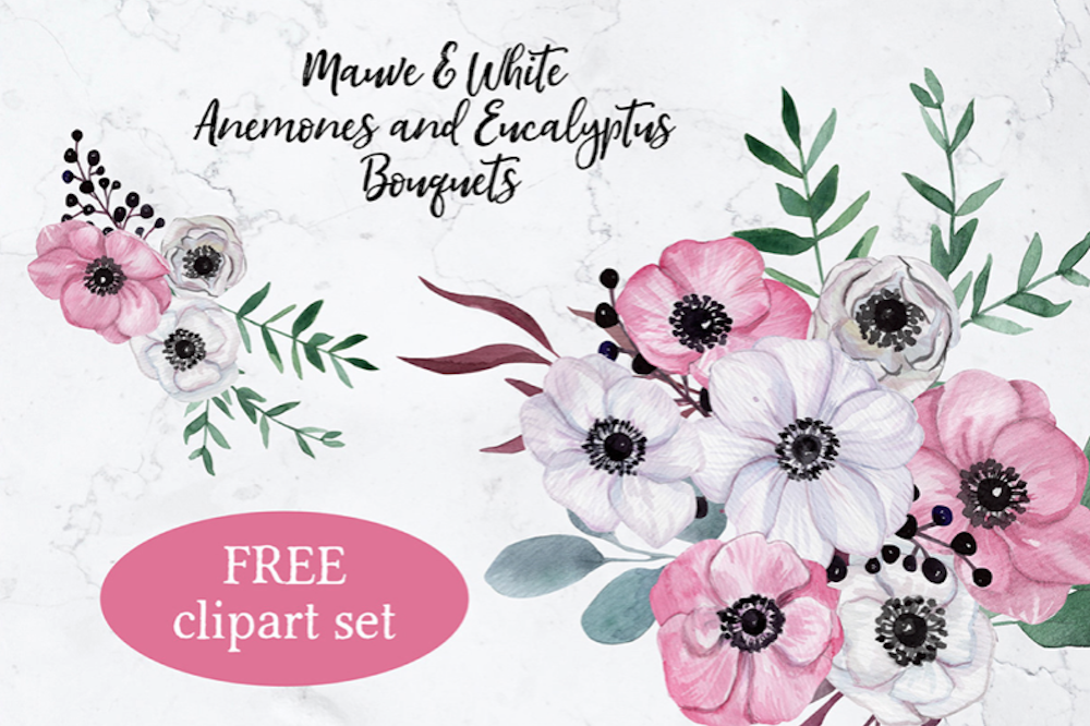 Free Anemones & Eucalyptus Bouquets
