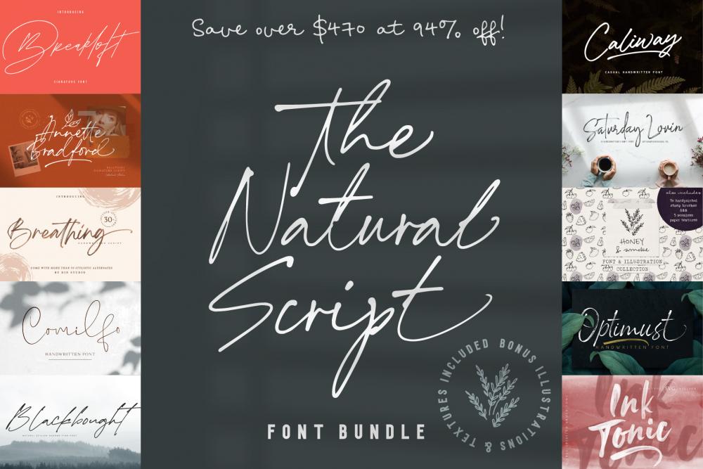 The Natural Script Font Bundle