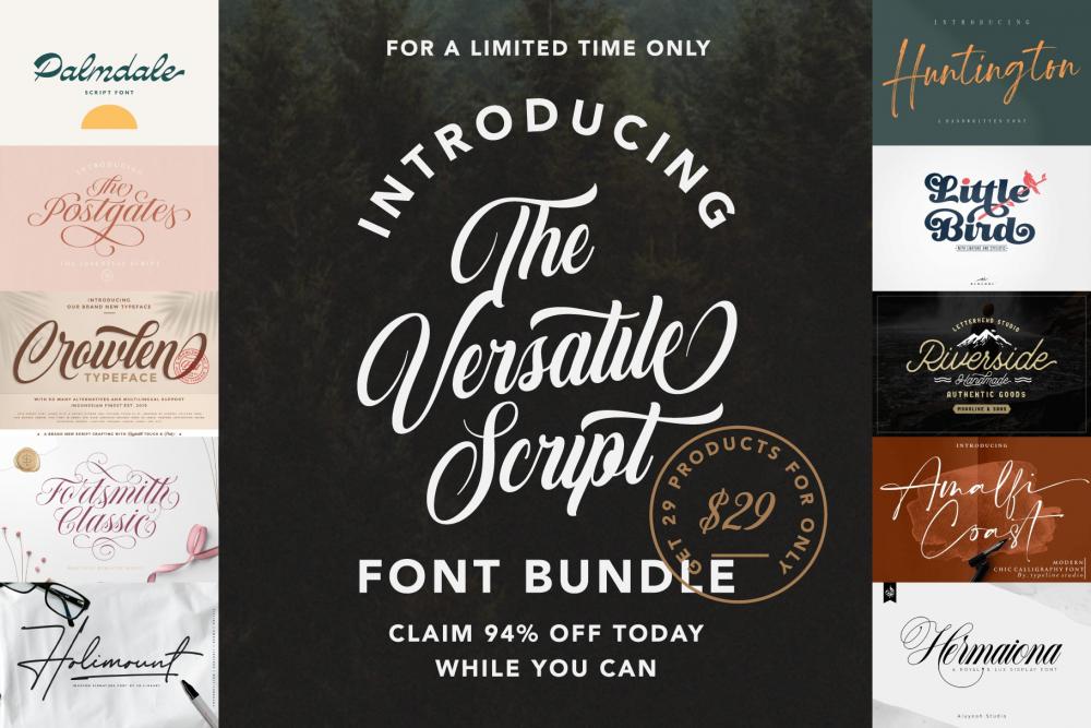 The Versatile Script Font Bundle