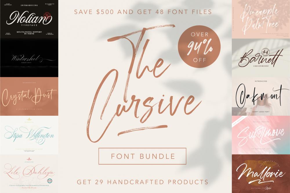 The Cursive Font bundle